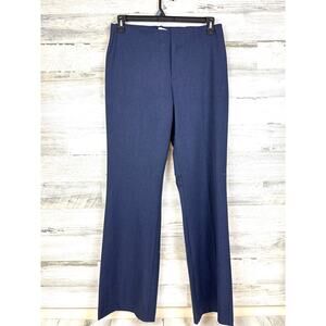 Ecru Womens 10 Blue Wide-Leg Flat-Front Dress Trousers Workwear Comfort NEW